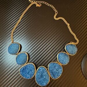 Elegant Blue Druzy Necklace